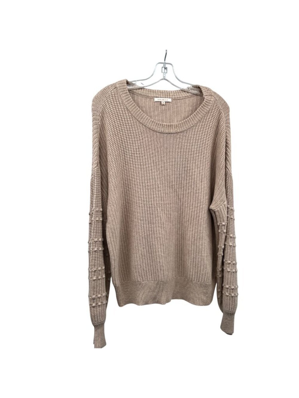 Skies Are Blue Womens Pullover Sweater Tight Knit Long Sleeve Beige Size Medium